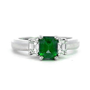 3-Stone Emerald and Diamond Ring